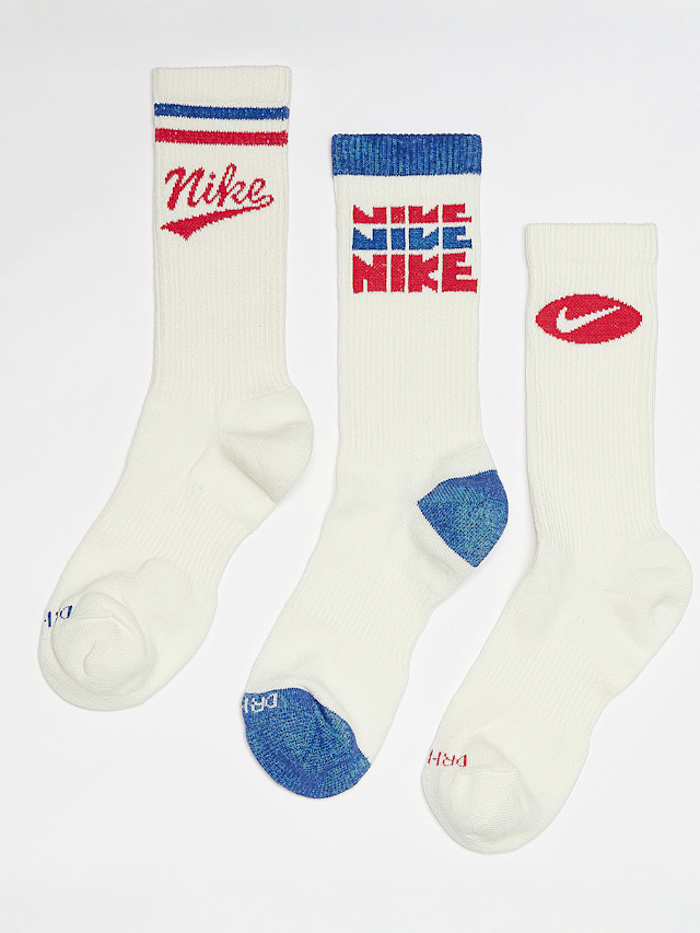 Nike, 3 PACK - Everyday Plus Crew Lifestyle 144, white, Image 1 of 2