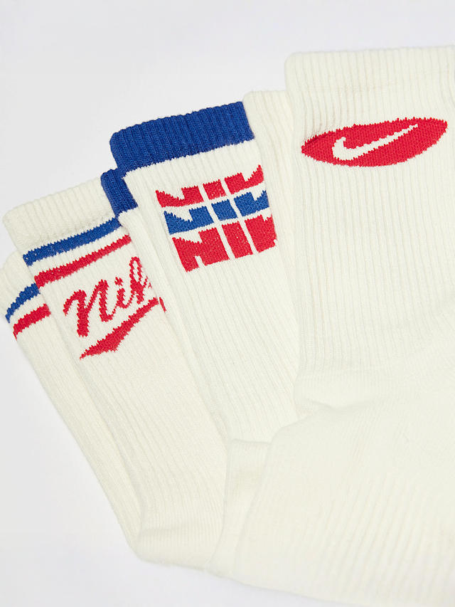 Nike, 3 PACK - Everyday Plus Crew Lifestyle 144, white, Image 2 of 2