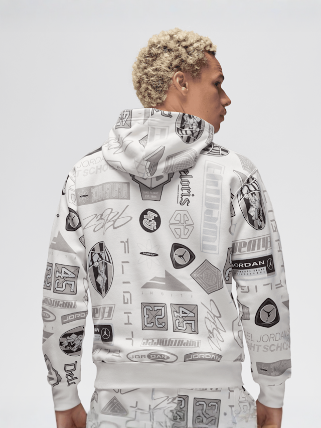 Jordan, Essential Allover Print Hoodie, white, Image 2 of 5