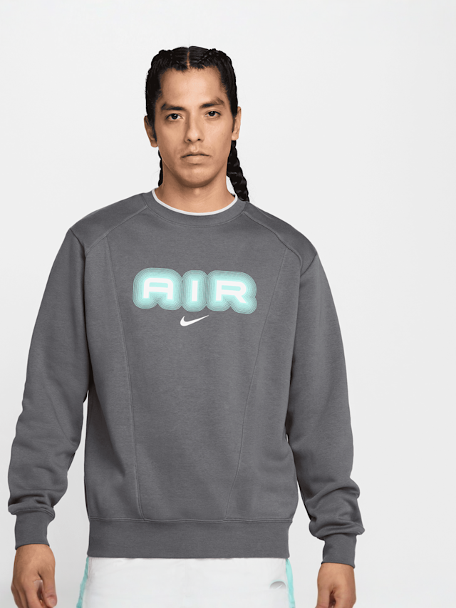 Nike, Sportswear Air Fleece Crew, grijs, Afbeelding 1 van 4