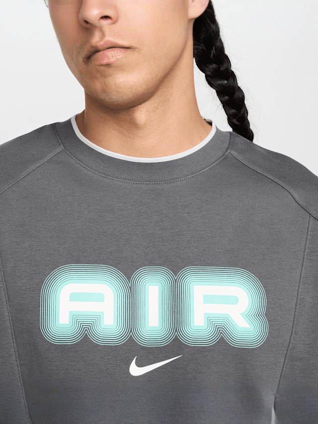 Nike, Sportswear Air Fleece Crew, grijs, Afbeelding 3 van 4