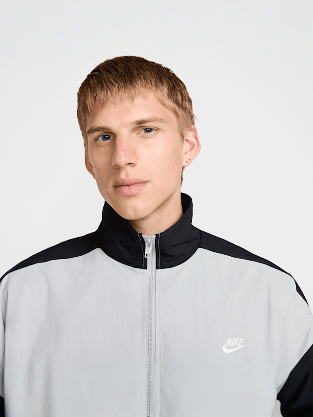 Nike, Club Woven Oversized Track Jacket, grey, Image 3 of 5