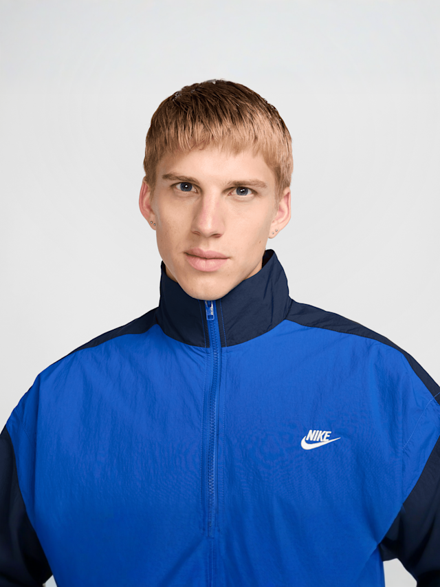 Nike, Club Woven Oversized Track Jacket, blue, Image 3 of 6