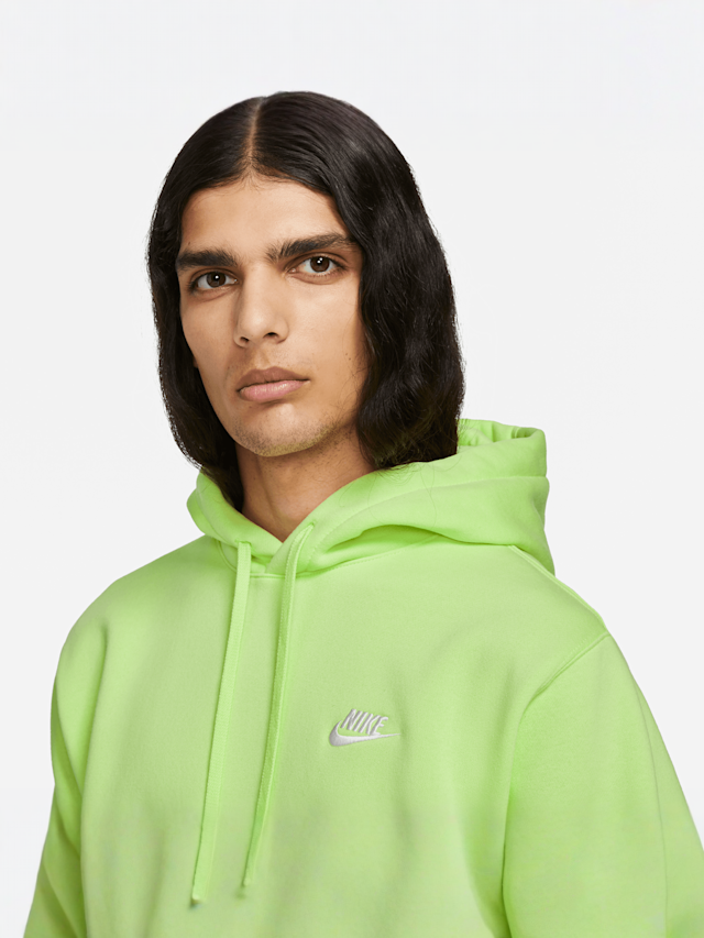 Nike, Sportswear Club Fleece Hoodie, zielony, Obraz 3 z 5