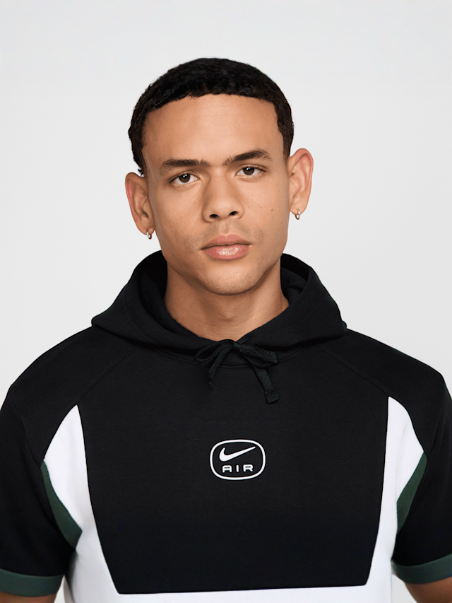 Nike, Sportswear Swoosh Air Fleece Hoodie, black, Image 3 of 5