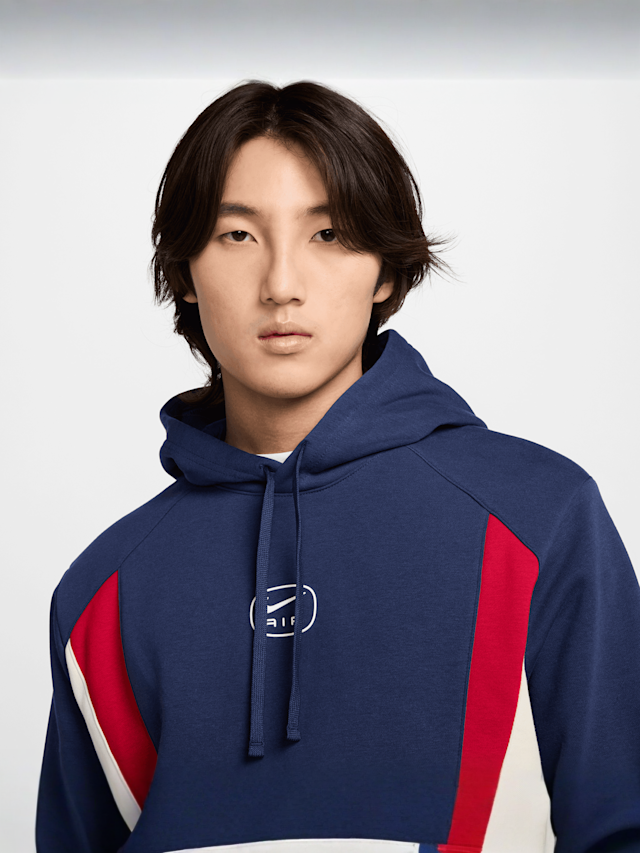 Nike, Sportswear Swoosh Air Fleece Hoodie, blue, Image 3 of 5