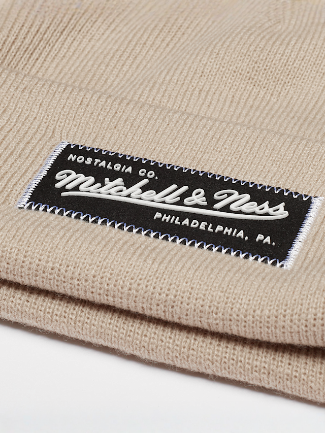 Mitchell & Ness, Branded Patch Logo Beanie, beige, Image 3 of 3