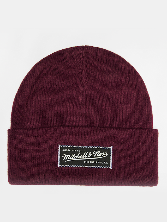 Mitchell & Ness, Branded Patch Logo Beanie, rood, Afbeelding 1 van 3