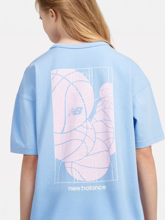 New Balance, Hoops Court Graphic Tee, blue, Image 5 of 6