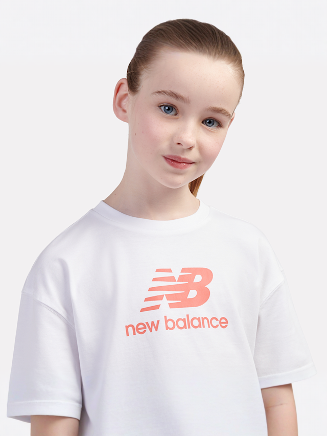 New Balance, Stacked Logo Tee And Cycle Short Set, black, Image 3 of 4