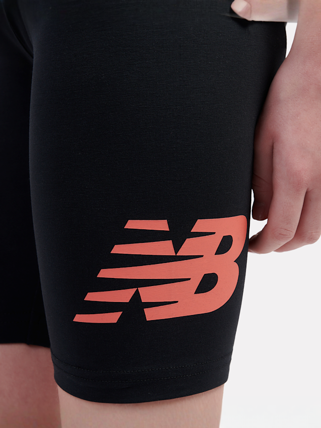 New Balance, Stacked Logo Tee And Cycle Short Set, zwart, Afbeelding 4 van 4