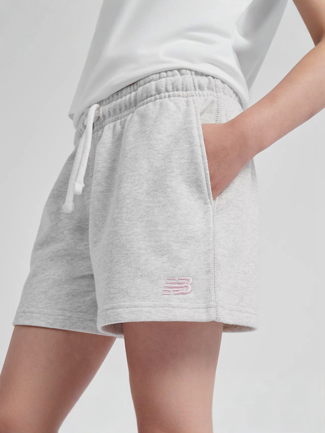 New Balance, French Terry Small Logo Shorts, grey, Image 3 of 4