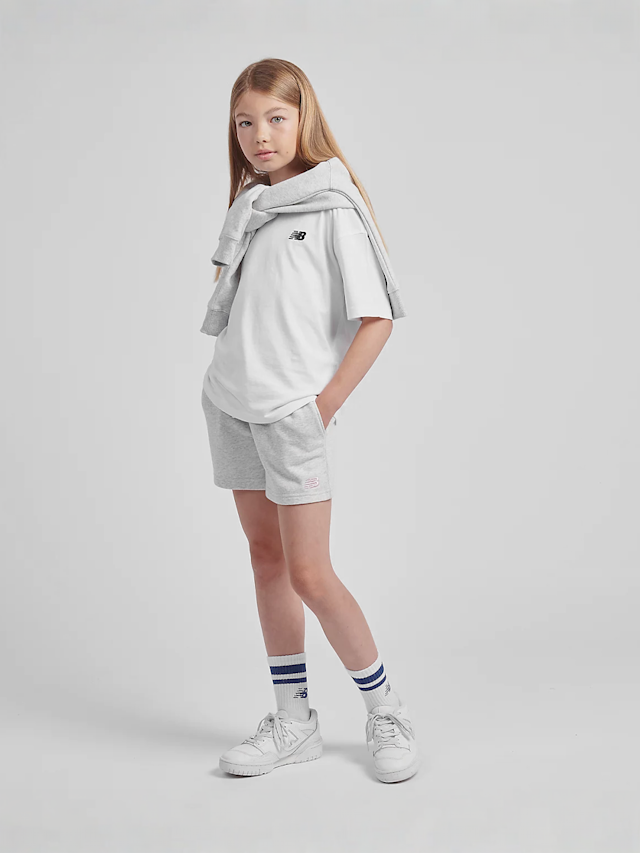 New Balance, French Terry Small Logo Shorts, grey, Image 4 of 4