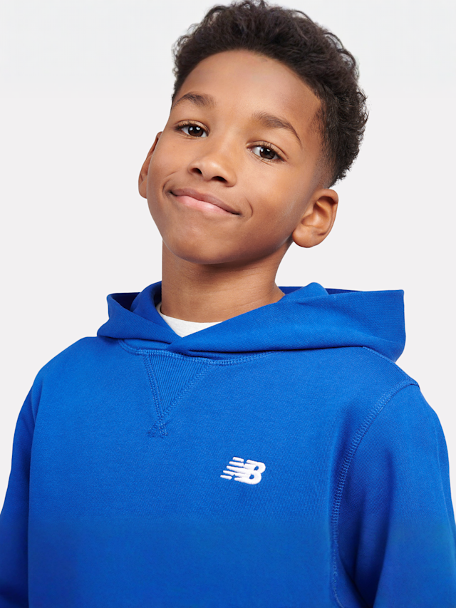 New Balance, French Terry Small Logo Hoodie, blue, Image 3 of 4