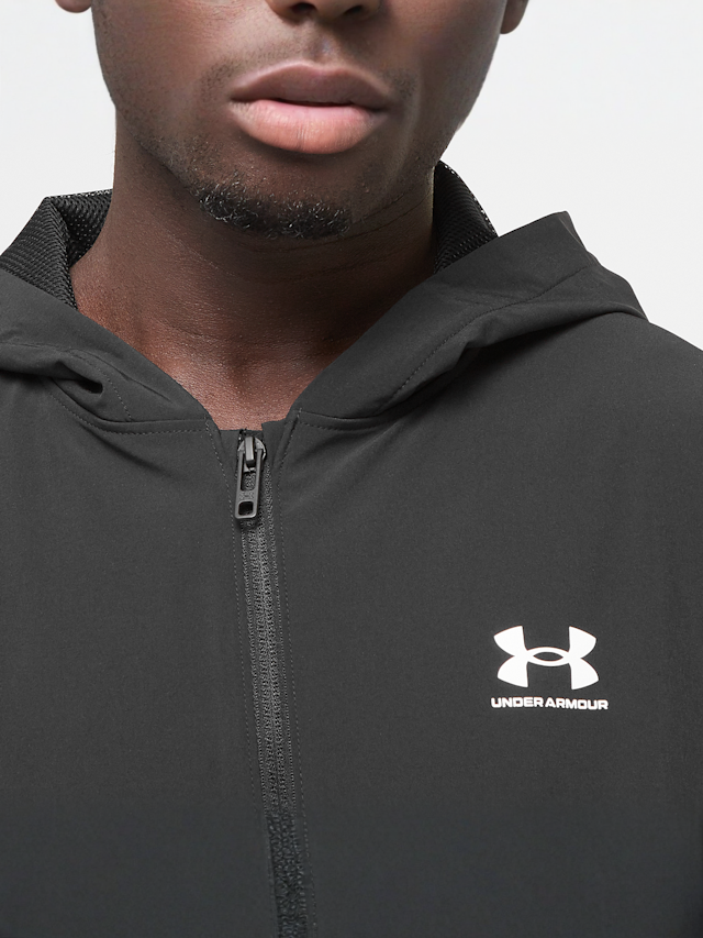 Under Armour, Stretch Woven Windbreaker, black, Image 3 of 4