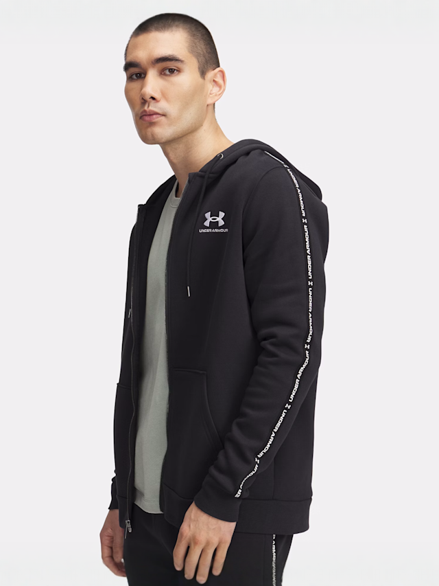 Under Armour, Icon Fleece Full-Zip Taping, black, Image 1 of 3