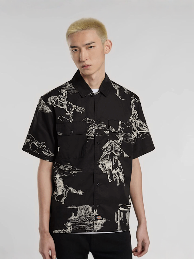 Dickies, Savage Work Shirt, czarny, Obraz 1 z 5