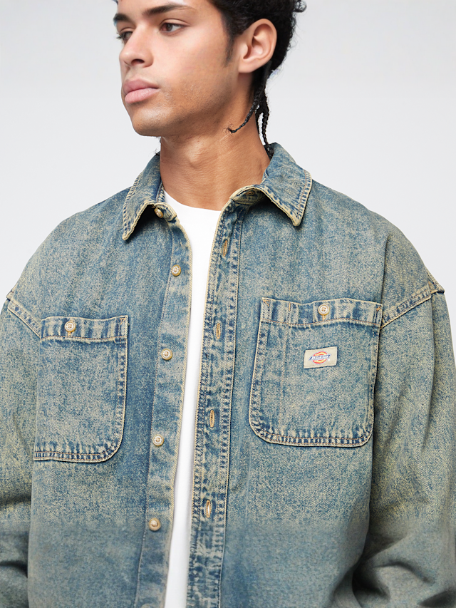 Dickies, Houston Longsleeve Shirt, blue, Image 3 of 4