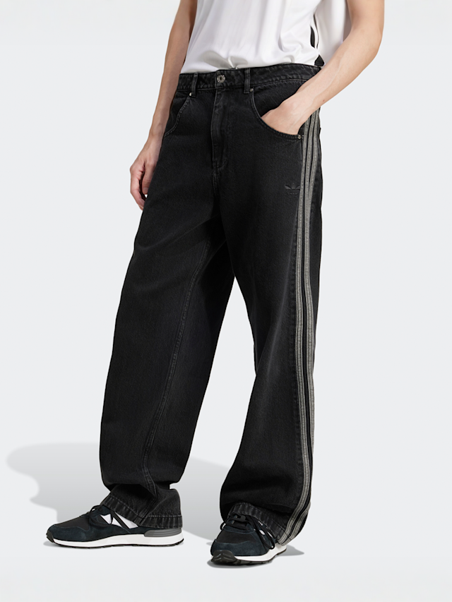 adidas Originals, Denim Firebird Pants, black, Image 1 of 5