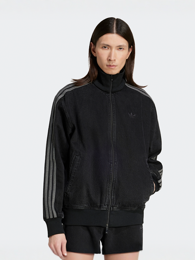 adidas Originals, Denim Firebird Originals Jacket, black, Image 1 of 5
