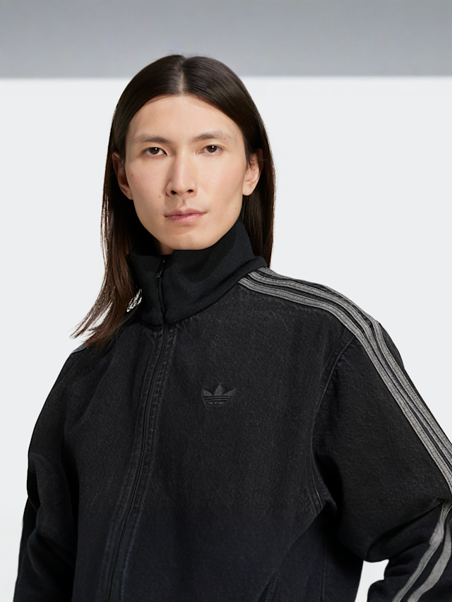 adidas Originals, Denim Firebird Originals Jacket, black, Image 3 of 5