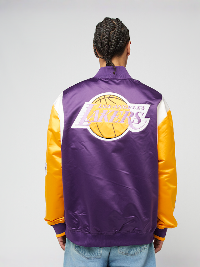 Mitchell & Ness, NBA Team Origins Satin Jacket Vintage Logo LA Lakers, purple, Image 2 of 8