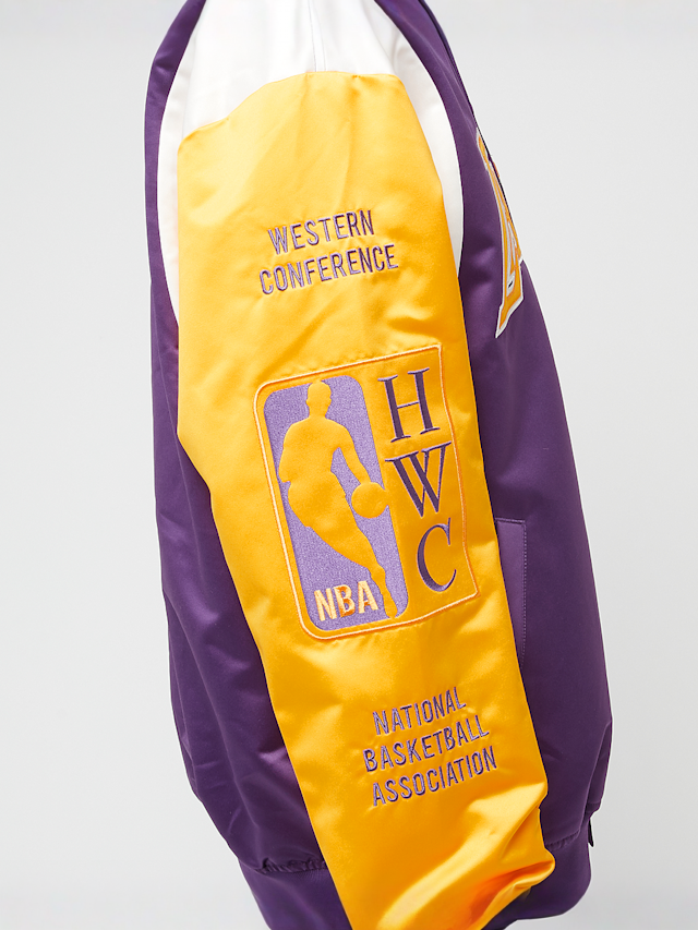 Mitchell & Ness, NBA Team Origins Satin Jacket Vintage Logo LA Lakers, purple, Image 4 of 8