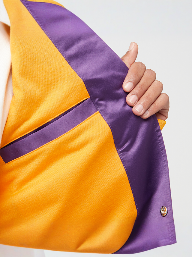 Mitchell & Ness, NBA Team Origins Satin Jacket Vintage Logo LA Lakers, purple, Image 7 of 8