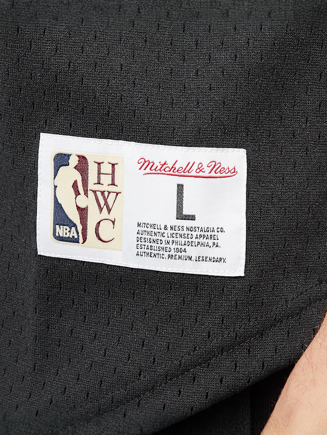 Mitchell & Ness, NBA On the Clock Mesh Button Front Vintage Logo Chicago Bulls, zwart, Afbeelding 4 van 6