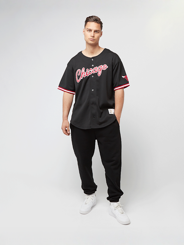 Mitchell & Ness, NBA On the Clock Mesh Button Front Vintage Logo Chicago Bulls, zwart, Afbeelding 6 van 6