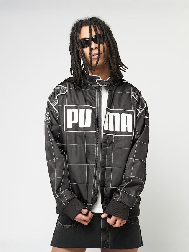 PUMA, Archive Seasonal Relaxed Racer Jacket, black, Image 1 of 7