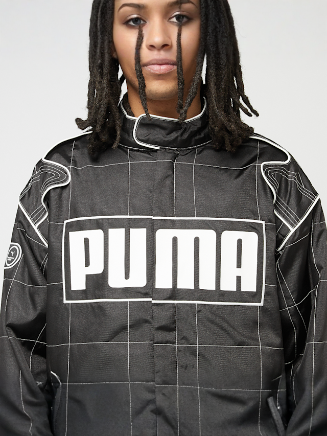 PUMA, Archive Seasonal Relaxed Racer Jacket, black, Image 3 of 7