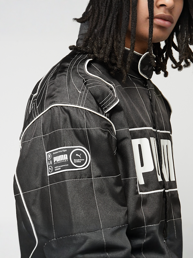 PUMA, Archive Seasonal Relaxed Racer Jacket, black, Image 4 of 7