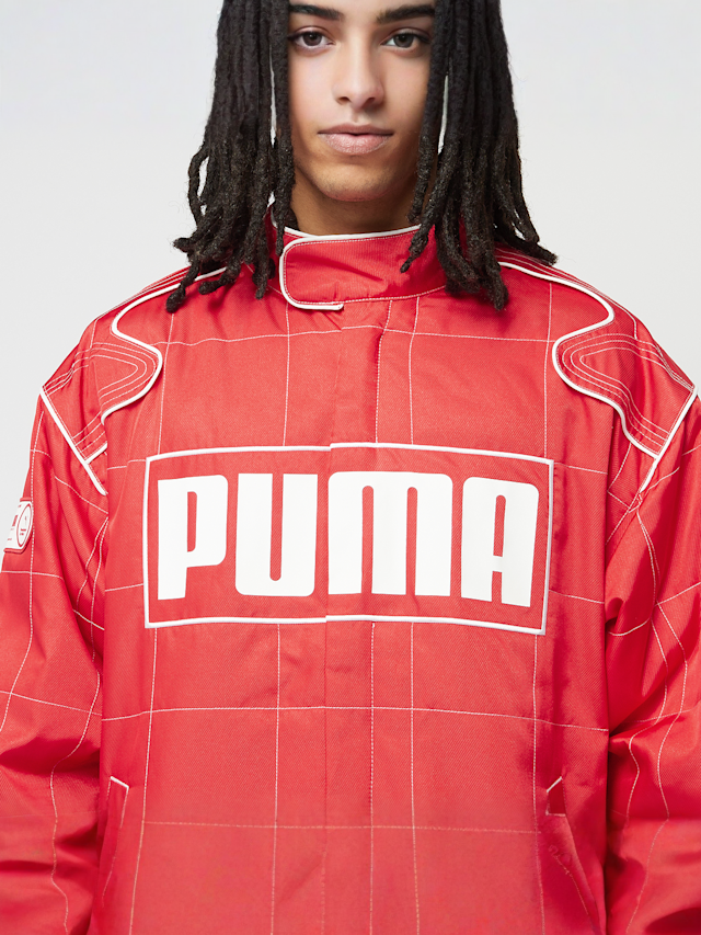 PUMA, Archive Seasonal Relaxed Racer Jacket, red, Image 3 of 7