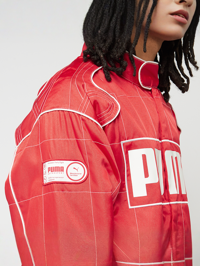 PUMA, Archive Seasonal Relaxed Racer Jacket, red, Image 4 of 7