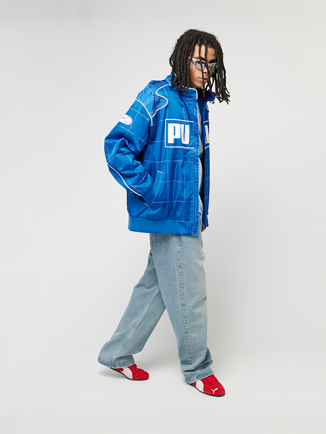 PUMA, Archive Seasonal Relaxed Racer Jacket, blue, Image 7 of 7