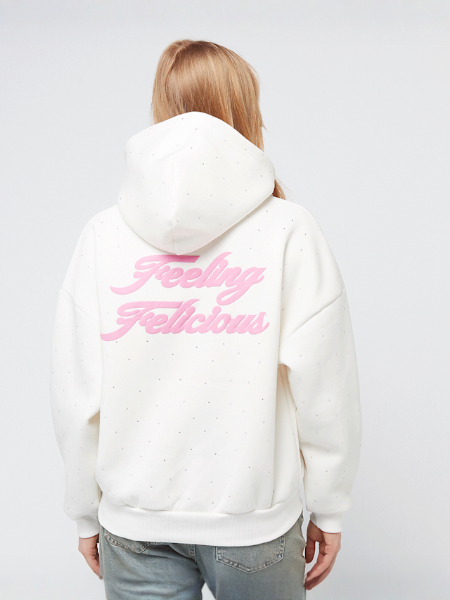 Felicious, Rhinestones Hoodie, white, Image 1 of 5