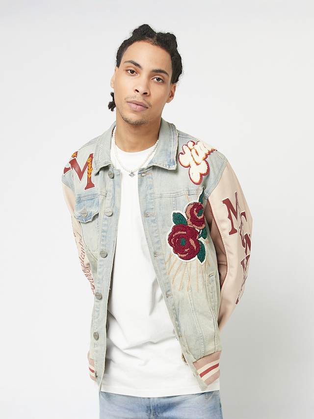 Smoke Rise, Varsity Denim Jacket, blue, Image 1 of 7