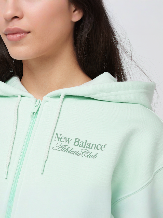 New Balance, Waist Length Full Zip Hoodie, groen, Afbeelding 3 van 4