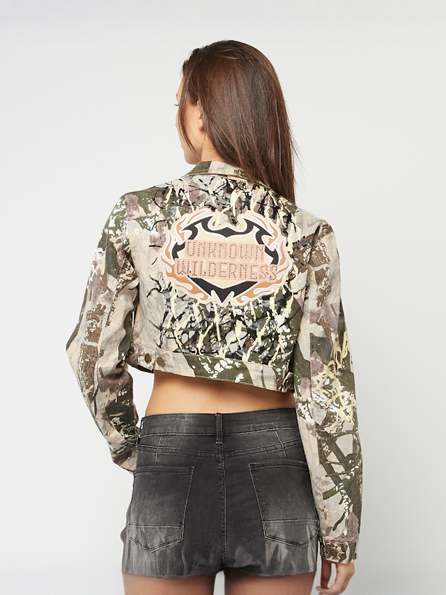 Smoke Rise, Denim Worker Jacket, zielony, Obraz 2 z 5