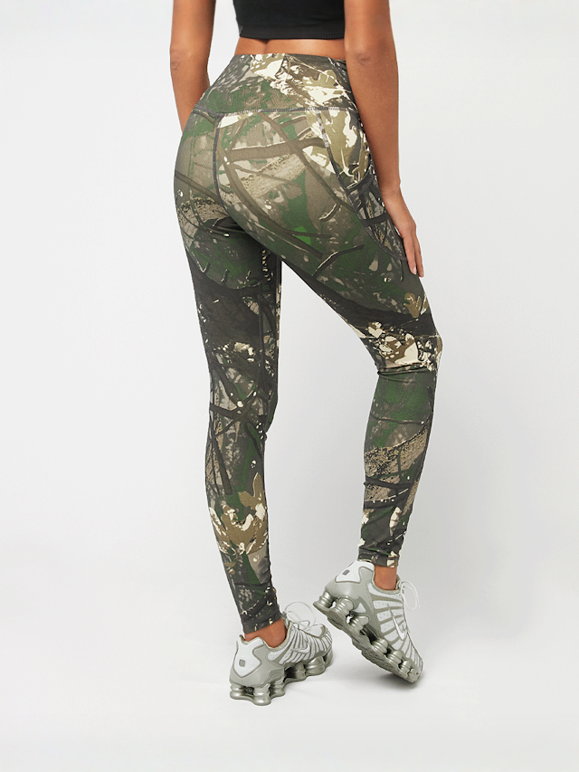 Smoke Rise, All Over Print Yoga Pants, camouflage, Image 2 of 4
