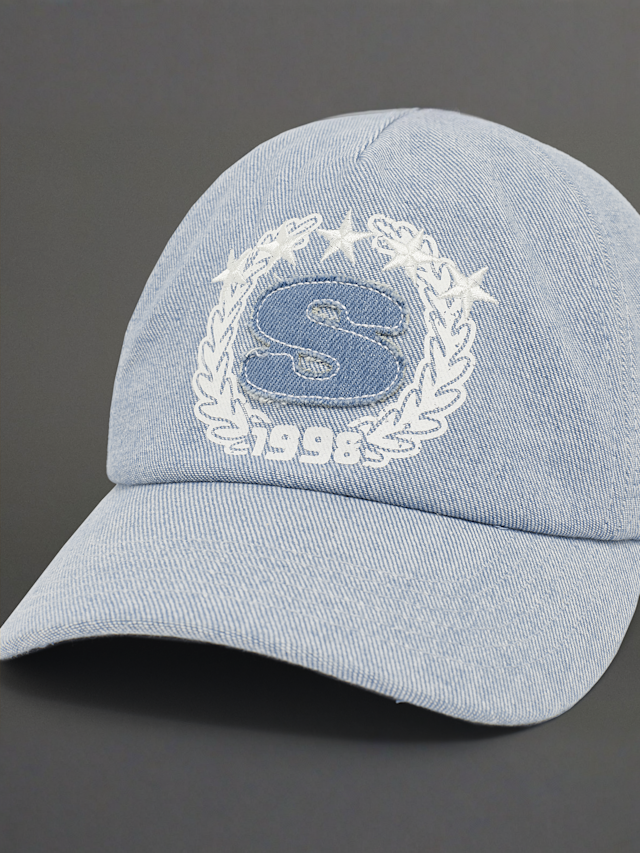 SNIPES, S Emblem Denim Cap, blue, Image 5 of 5