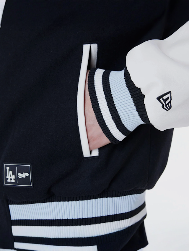 New Era, MLB Floral Varsity Jacket Los Angeles Dodgers, black, Image 6 of 7