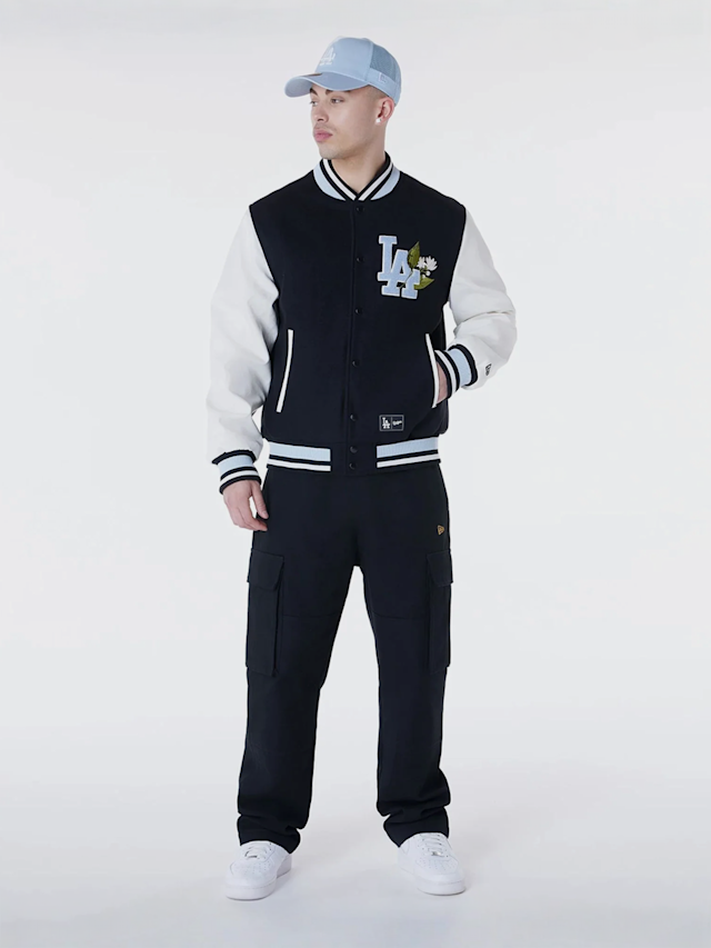 New Era, MLB Floral Varsity Jacket Los Angeles Dodgers, black, Image 7 of 7