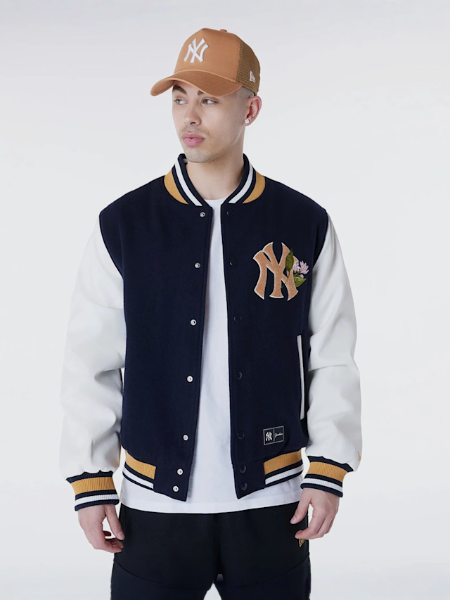 New Era, MLB Floral Varsity Jacket New York Yankees, blue, Image 1 of 7