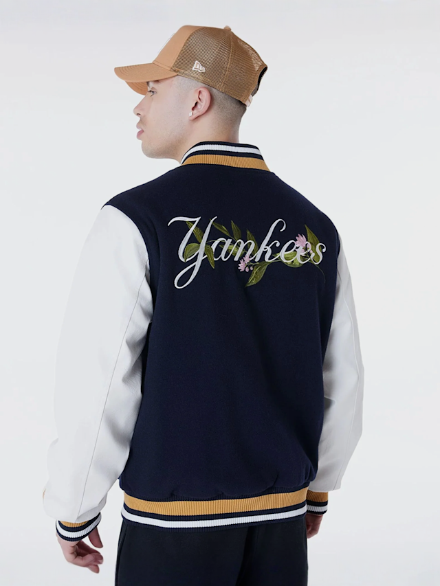 New Era, MLB Floral Varsity Jacket New York Yankees, blue, Image 2 of 7