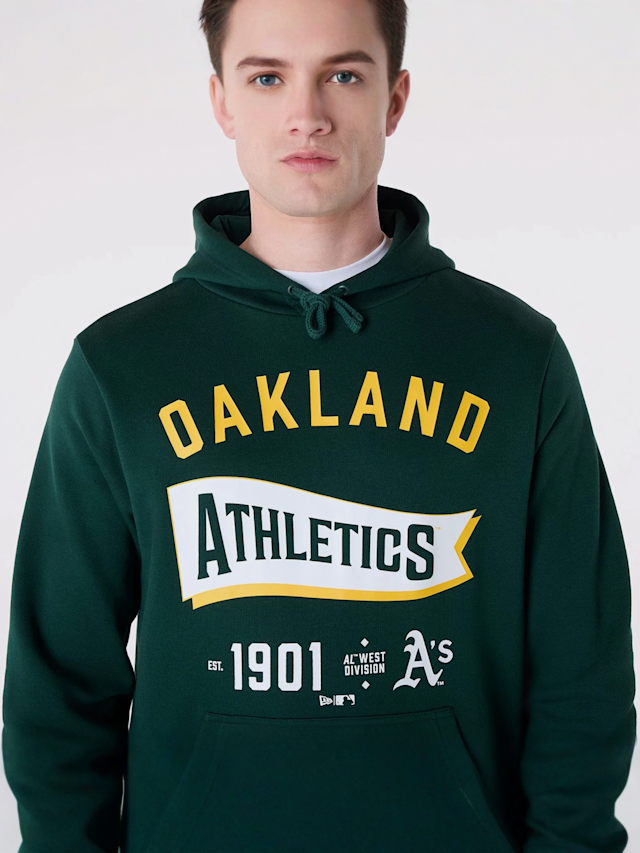 New Era, MLB Pennant Graphic Hoodie Oakland Athletics, green, Image 3 of 4