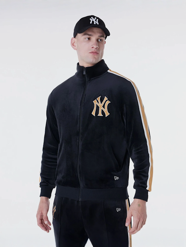 New Era, MLB Velour Track Top New York Yankees, zwart, Afbeelding 1 van 7