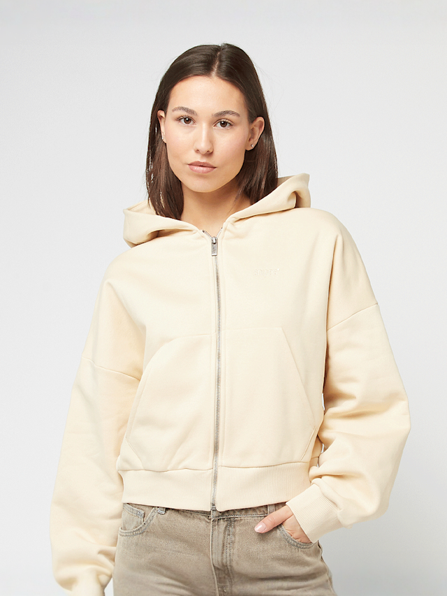 SNIPES, Small Logo Essential Oversized Zip Hoodie, beige, Image 1 of 4