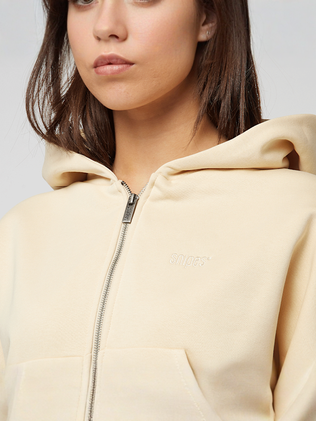 SNIPES, Small Logo Essential Oversized Zip Hoodie, beige, Image 3 of 4